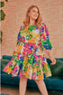 Gypsum Floral Print Heartfelt Ruffle Dress Curve